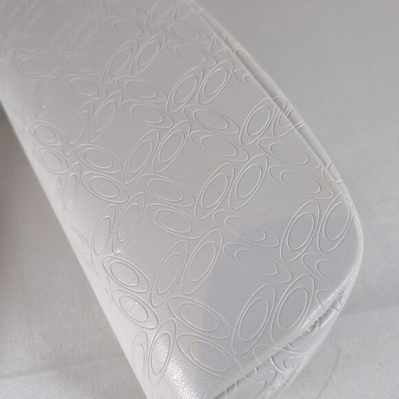 Oakley White Sunglasses Case Monogram All-Over Zip Wrist Strap Soft Shell Side - Picture 6 of 16